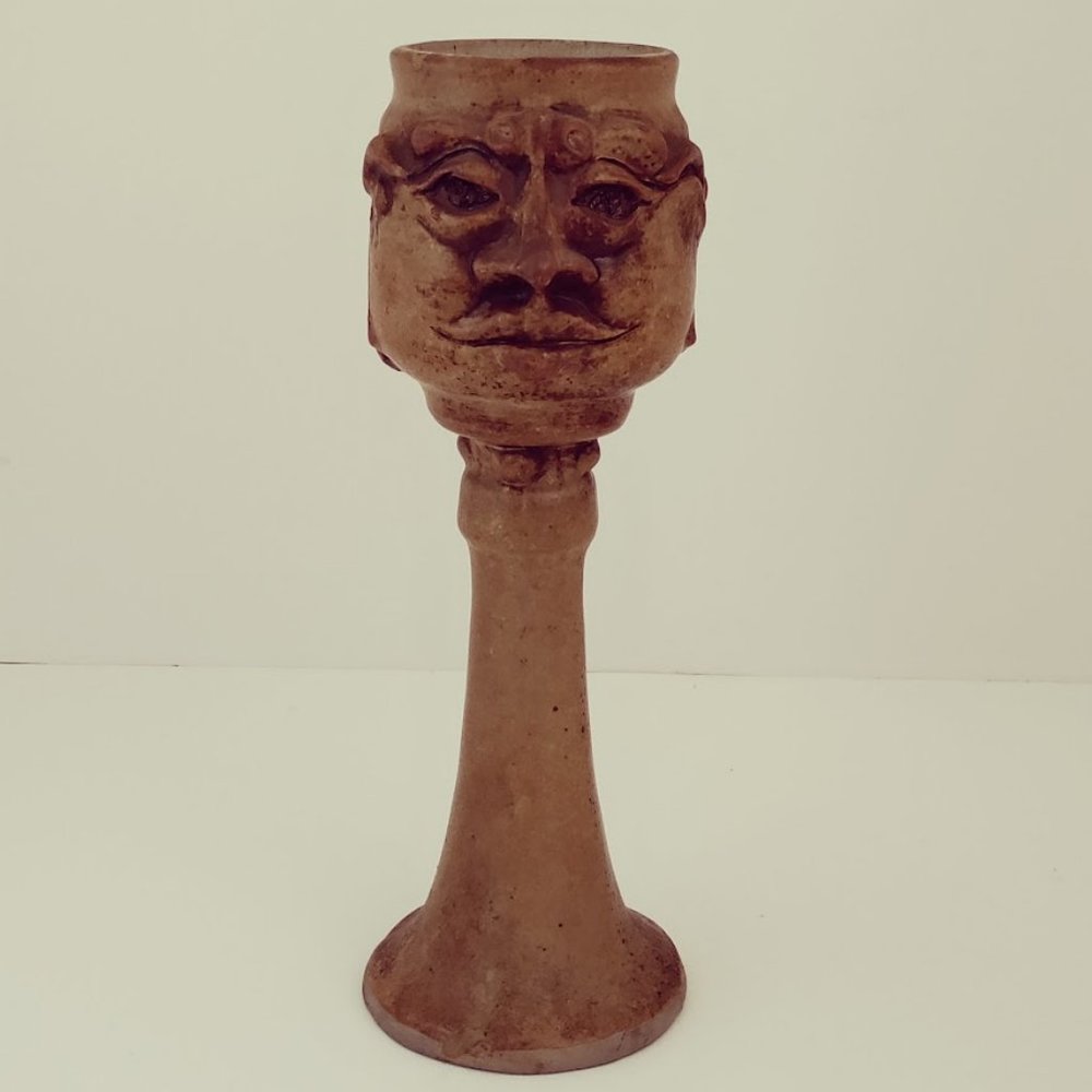 Antique Flat Earth PAK '81 Ceramic Vase